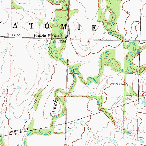 Topographic Map of School Creek, KS