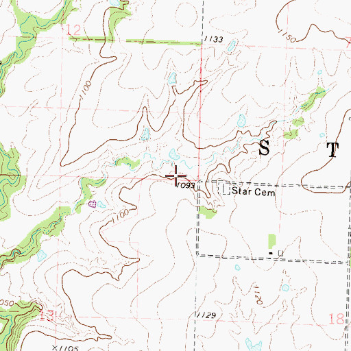Topographic Map of Township of Star, KS