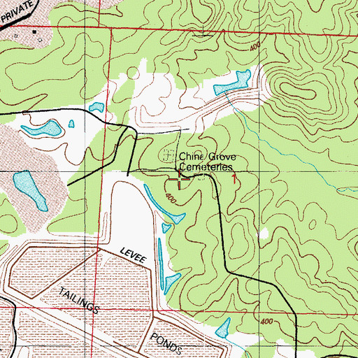 Topographic Map of China Grove Cemeteries, AR