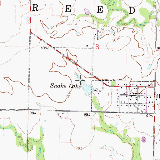 Topographic Map of Snake Lake, KS