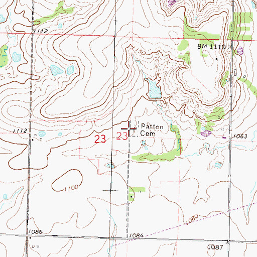 Topographic Map of Patton Cemetery, KS