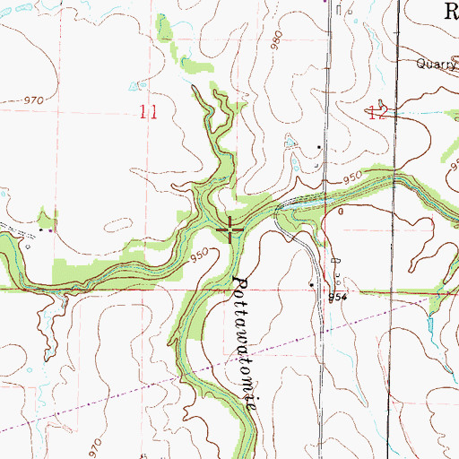 Topographic Map of Elm Creek, KS