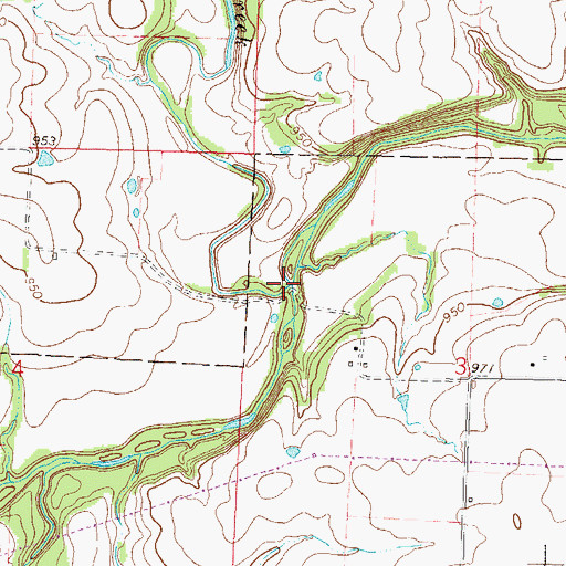 Topographic Map of Fish Creek, KS