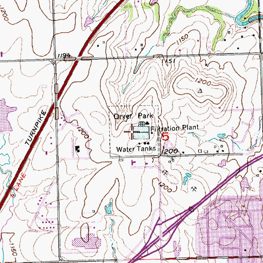 Topographic Map of Dryer Park, KS