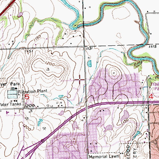 Topographic Map of Lyndon Valley School (historical), KS