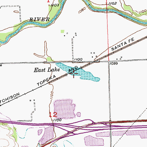 Topographic Map of East Lake, KS