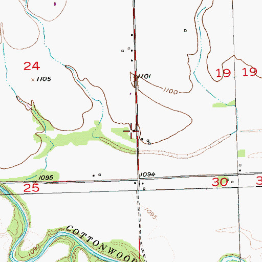 Topographic Map of Fowler School (historical), KS