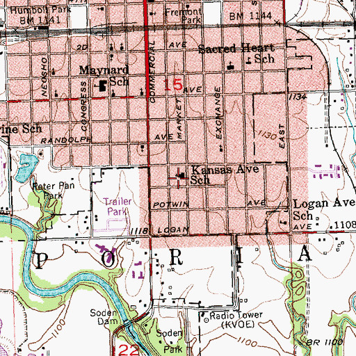 Topographic Map of Turning Point Academy, KS