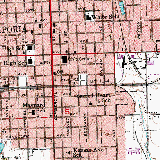 Topographic Map of Fremont Park, KS