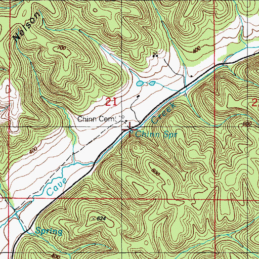 Topographic Map of Chinn Spring, AR