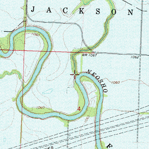 Topographic Map of Plum Creek, KS