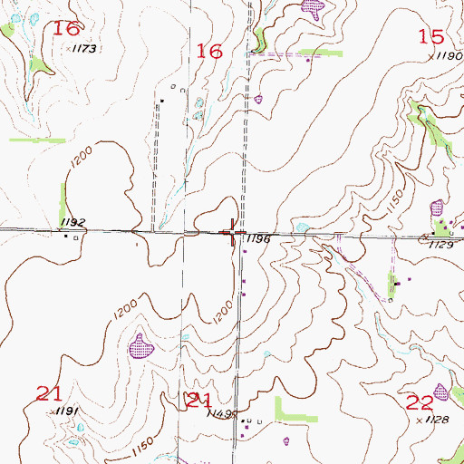 Topographic Map of Township of Key West, KS