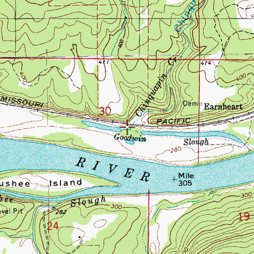 Topographic Map of Chinquapin Creek, AR