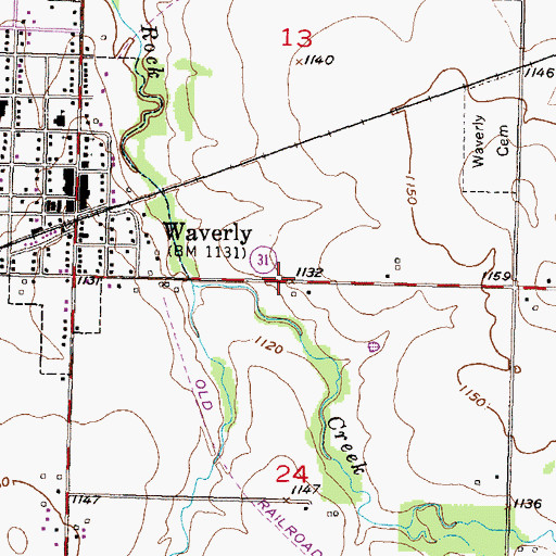 Topographic Map of Township of Rock Creek, KS