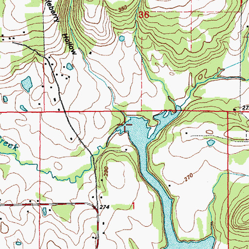Topographic Map of Chinquapin Creek, AR