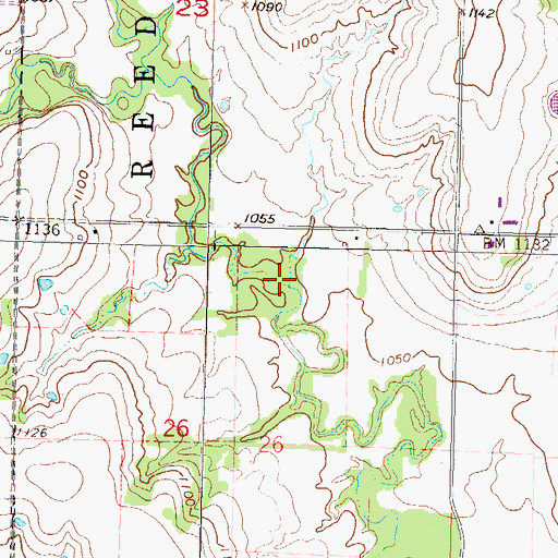 Topographic Map of Rocky Run, KS