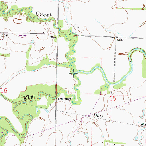 Topographic Map of Kenoma Creek, KS