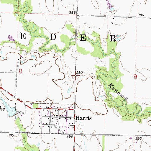 Topographic Map of Township of Reeder, KS
