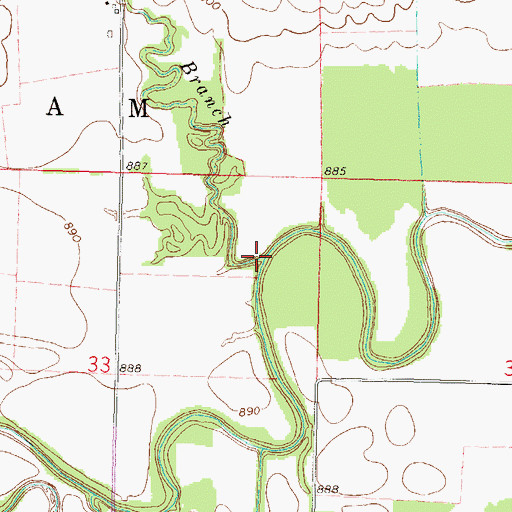 Topographic Map of Dry Branch, KS