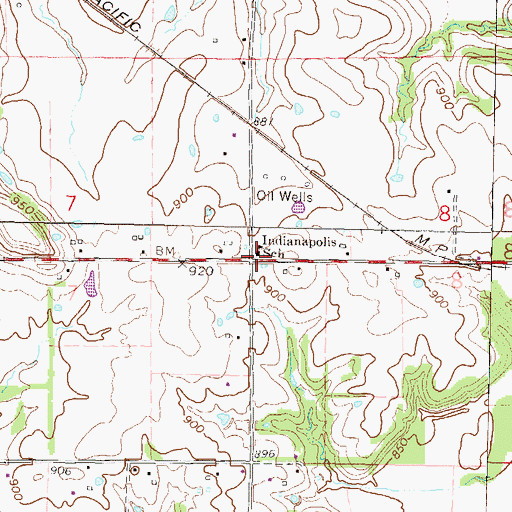 Topographic Map of Indianapolis School (historical), KS