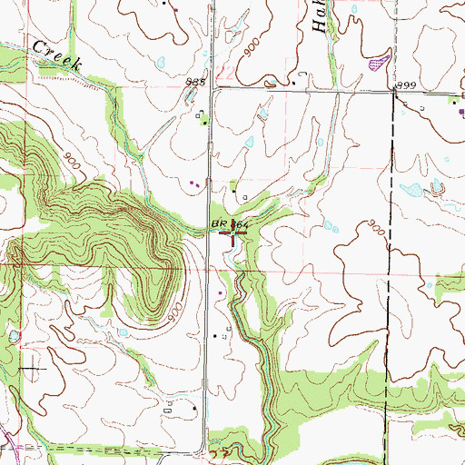 Topographic Map of Hahn Branch, KS