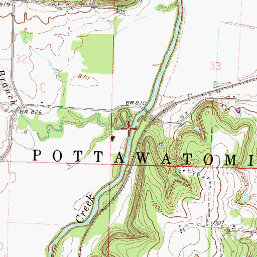 Topographic Map of Little Sac Branch, KS