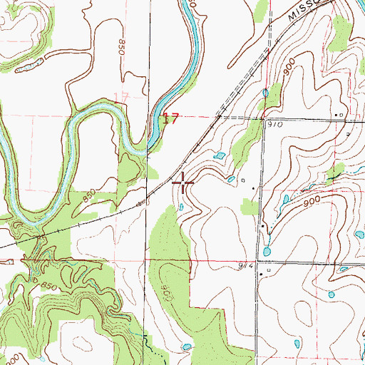 Topographic Map of Township of Osawatomie, KS