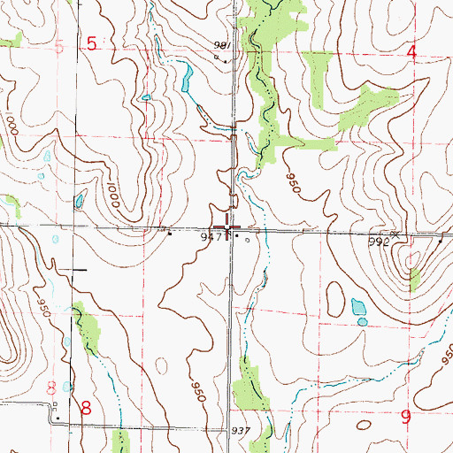 Topographic Map of Township of Mound, KS