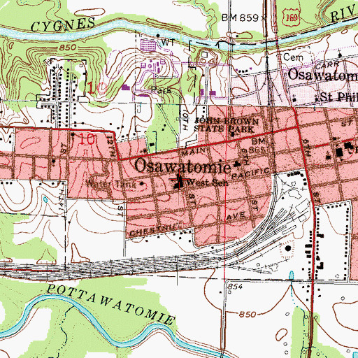 Topographic Map of Swenson Early Education Center, KS