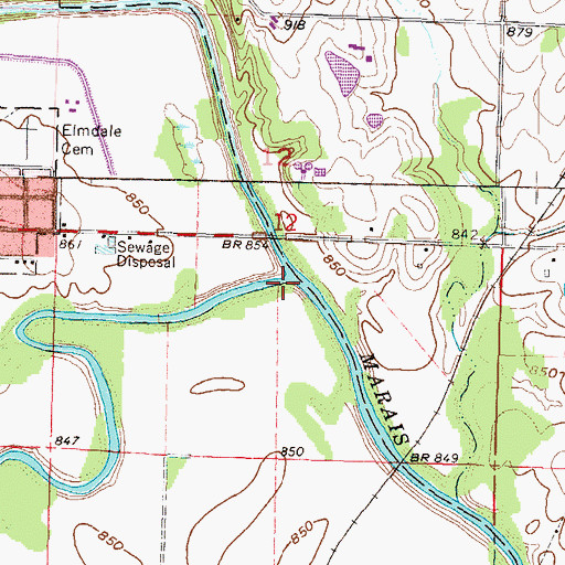 Topographic Map of Pottawatomie Creek, KS