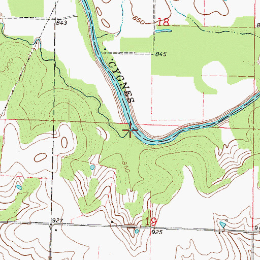 Topographic Map of Jordan Branch, KS