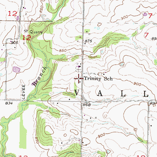 Topographic Map of Trinity Lutheran School, KS
