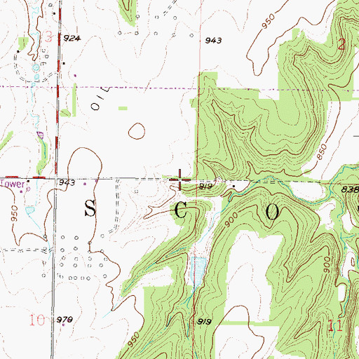 Topographic Map of Township of Scott, KS