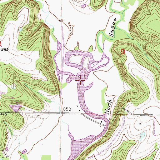 Topographic Map of Elm Creek, KS