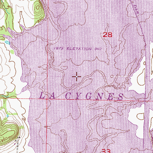 Topographic Map of La Cygne Lake, KS