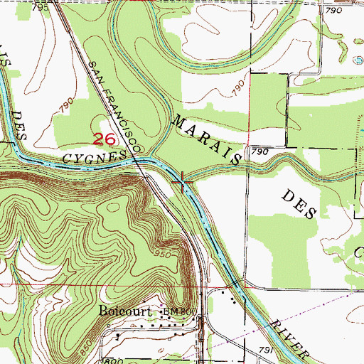 Topographic Map of North Sugar Creek, KS