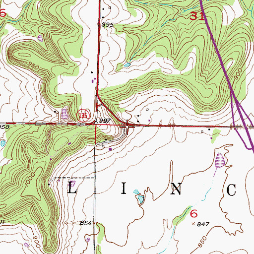 Topographic Map of Township of Lincoln, KS