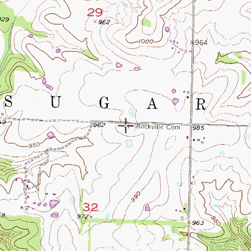 Topographic Map of Rockville Cemetery, KS