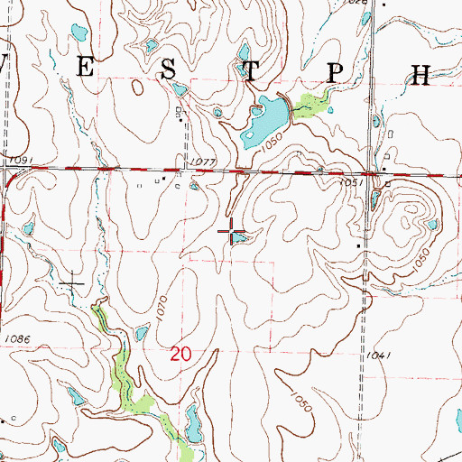 Topographic Map of Township of Westphalia, KS
