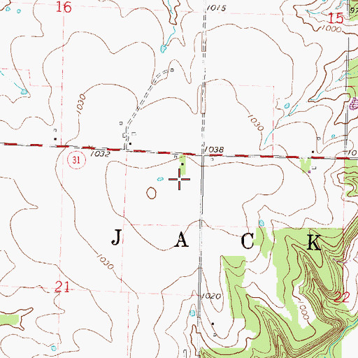 Topographic Map of Township of Jackson, KS