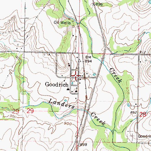 Topographic Map of Goodrich, KS
