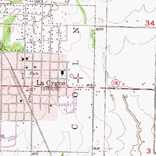 Topographic Map of Hurley Field, KS