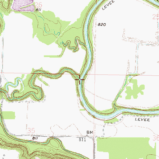 Topographic Map of Elm Creek, KS