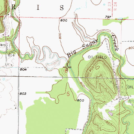 Topographic Map of Richland Creek, KS