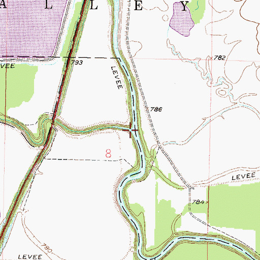 Topographic Map of Big Sugar Creek, KS