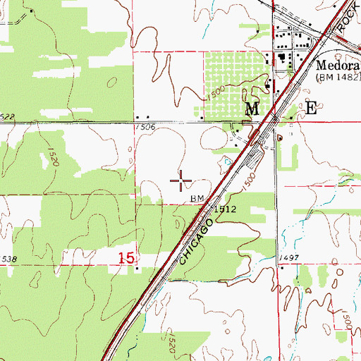 Topographic Map of Township of Medora, KS