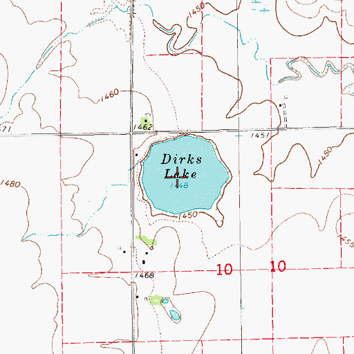 Topographic Map of Dirks Lake, KS