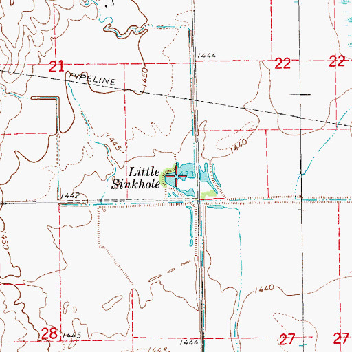 Topographic Map of Little Sinkhole, KS