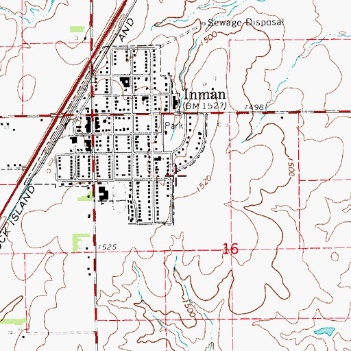 Topographic Map of Zoar Mennonite Brethren Church, KS