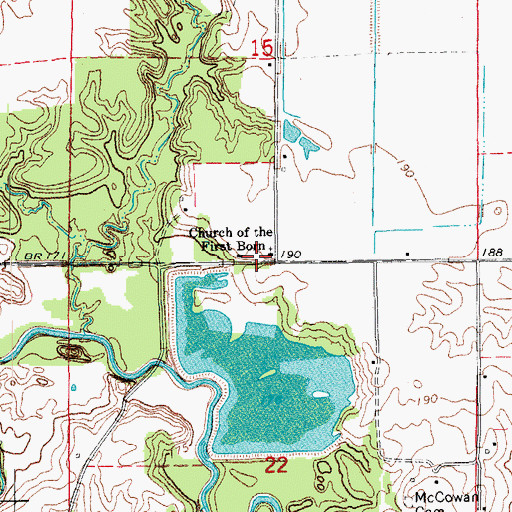 Topographic Map of Church of the First Born, AR